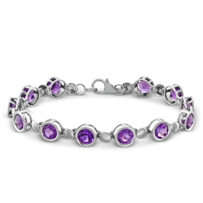 Sterling Silver Amethyst Bracelet