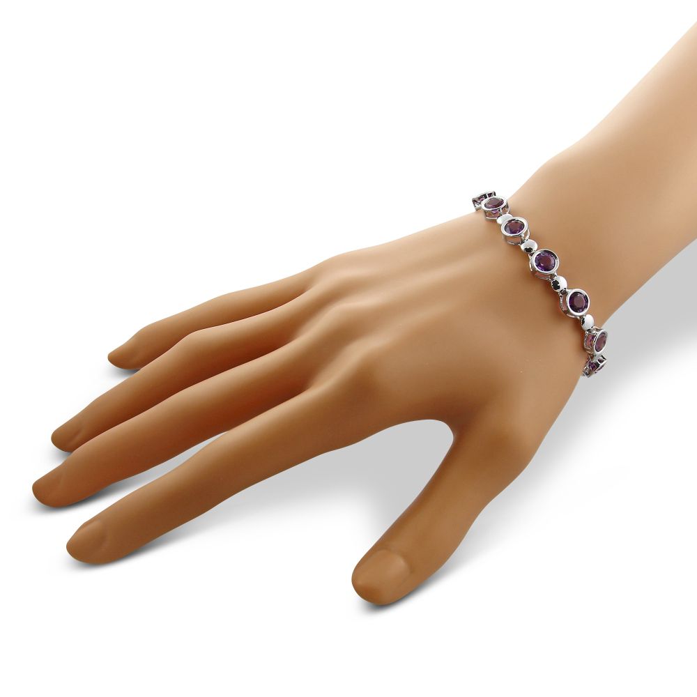 Sterling Silver Amethyst Bracelet