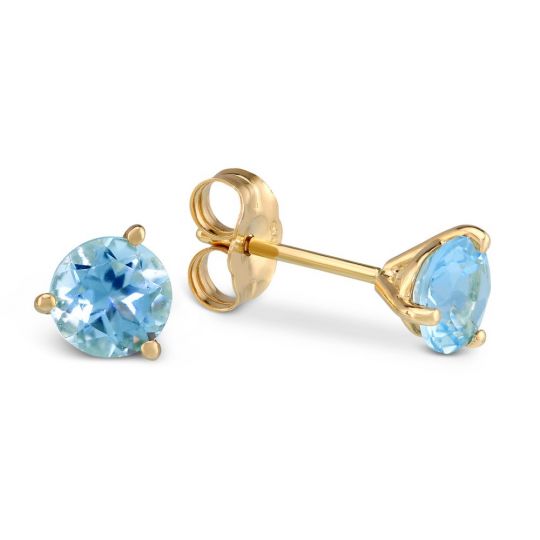 14k Yellow Gold Round Faceted Aquamarine Earrings 5mm Borsheims 14k Yellow Gold Round Faceted Aquamarine Earrings 5mm