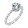 Checkerboard Cushion Aquamarine Ring in White Gold