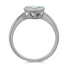 Checkerboard Cushion Aquamarine Ring in White Gold