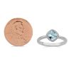 Checkerboard Cushion Aquamarine Ring in White Gold