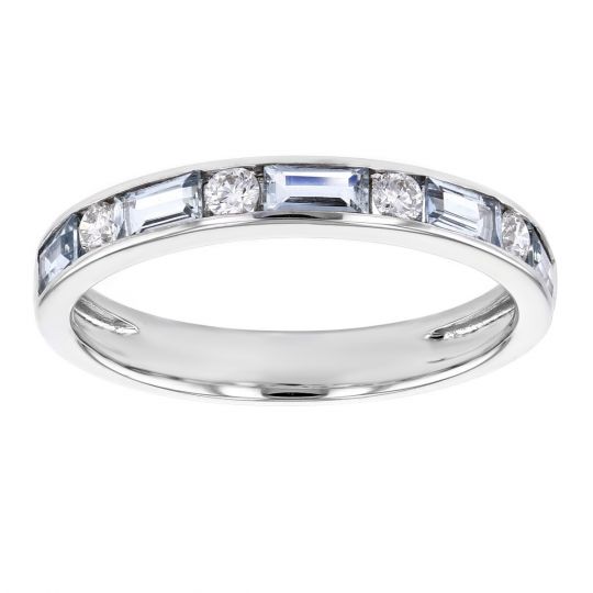 baguette channel set wedding band
