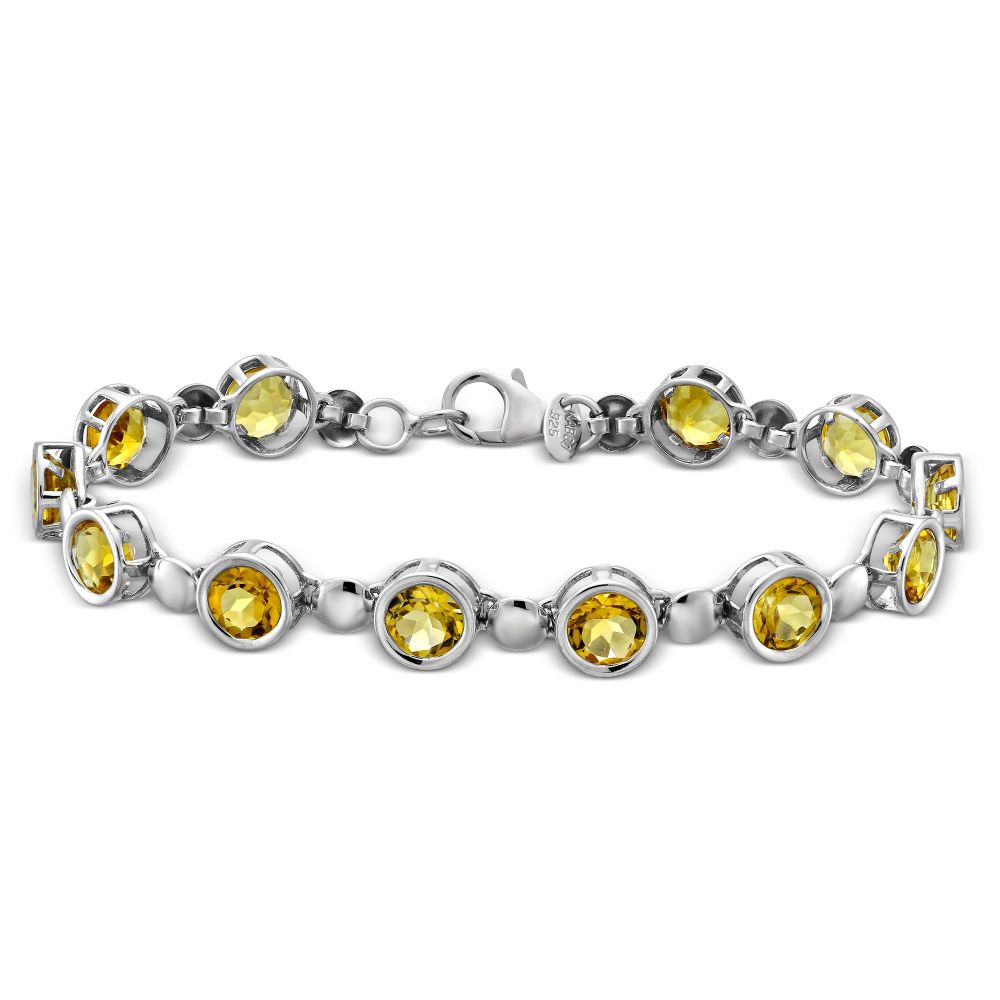 Sterling Silver Citrine Bracelet, 7