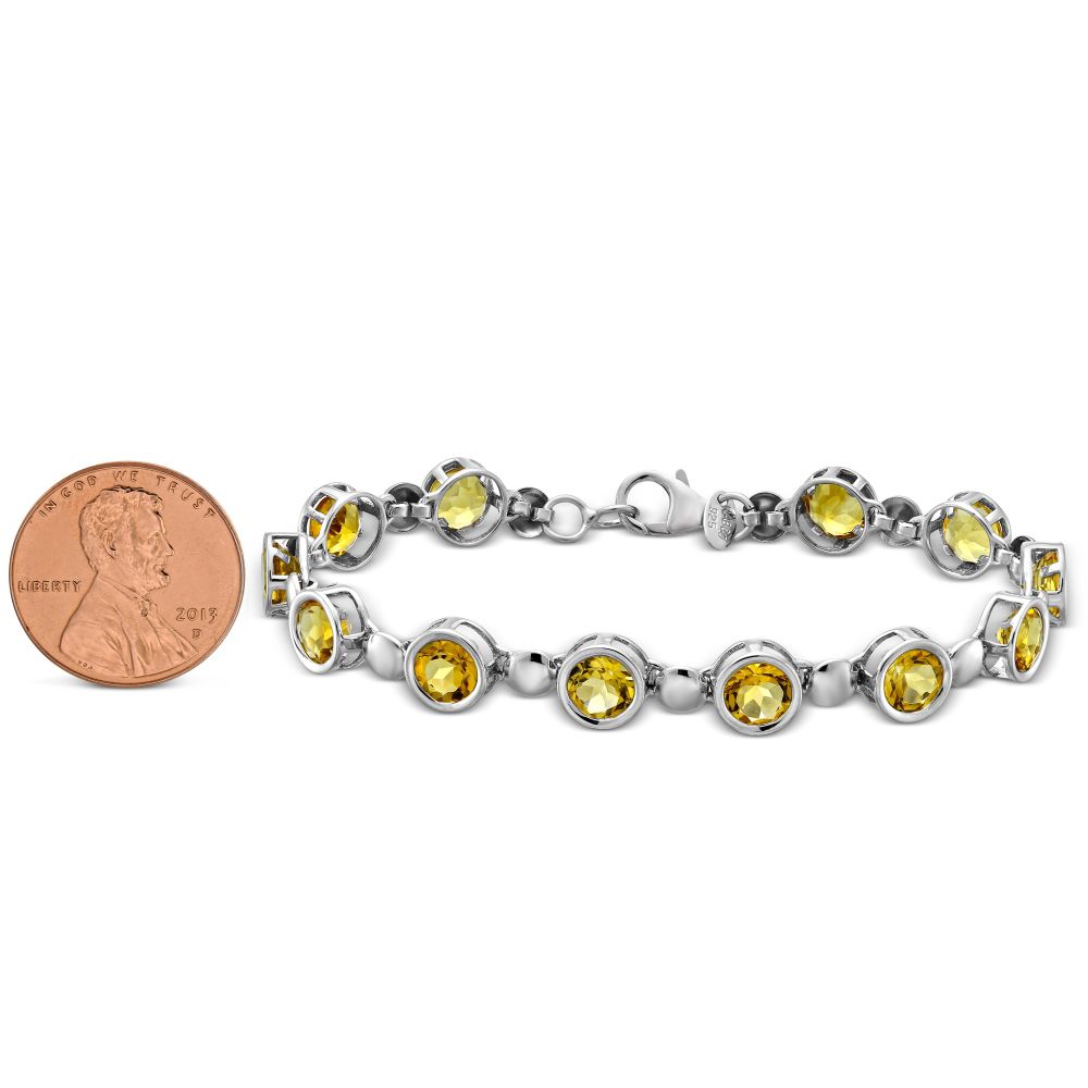 Sterling Silver Citrine Bracelet, 7