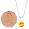 14K White Gold Round Citrine Pendant, 18"