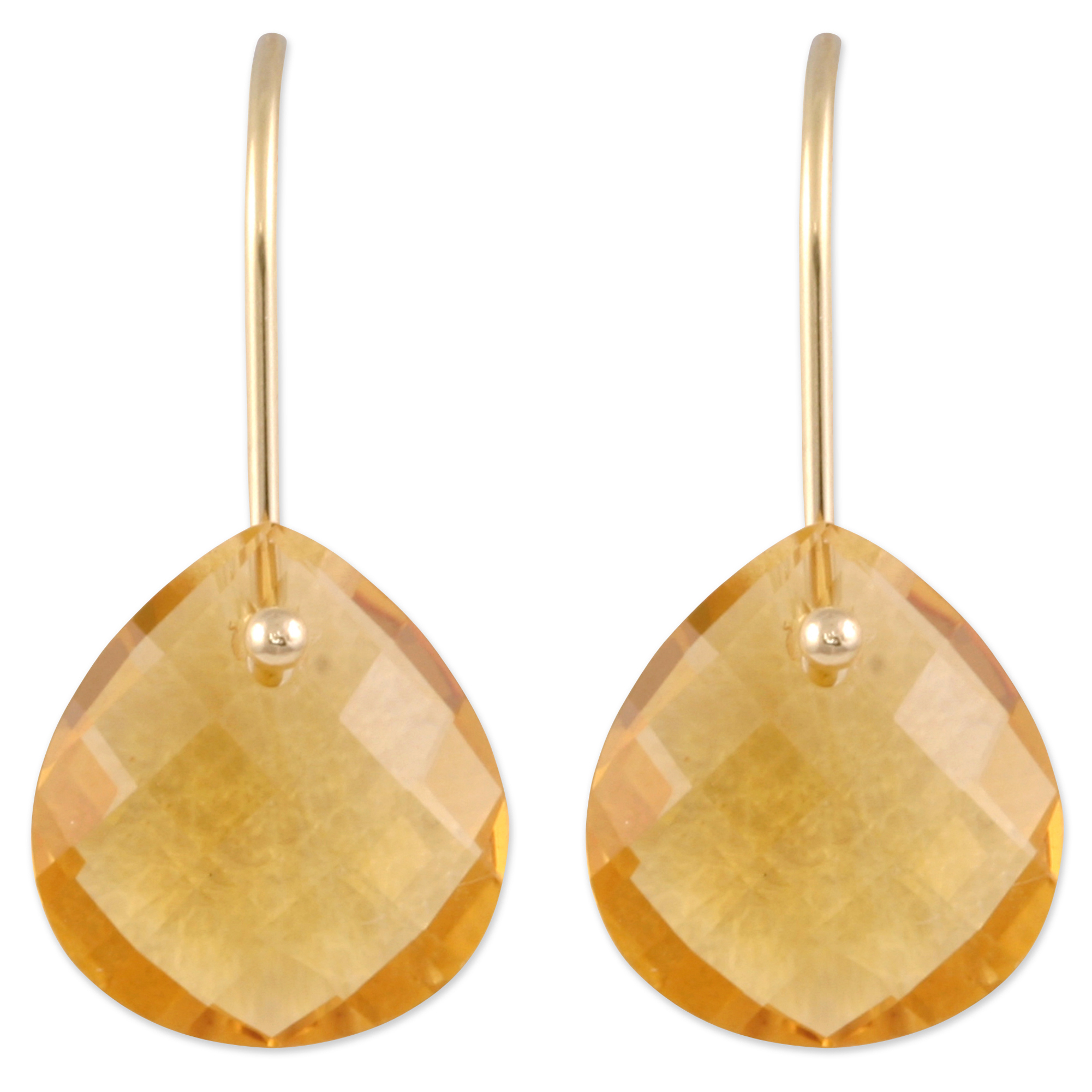 14K Yellow Gold Citrine Briolette Drop Earrings Borsheims