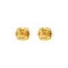 Checkerboard Cushion Citrine Earrings in Yellow Gold