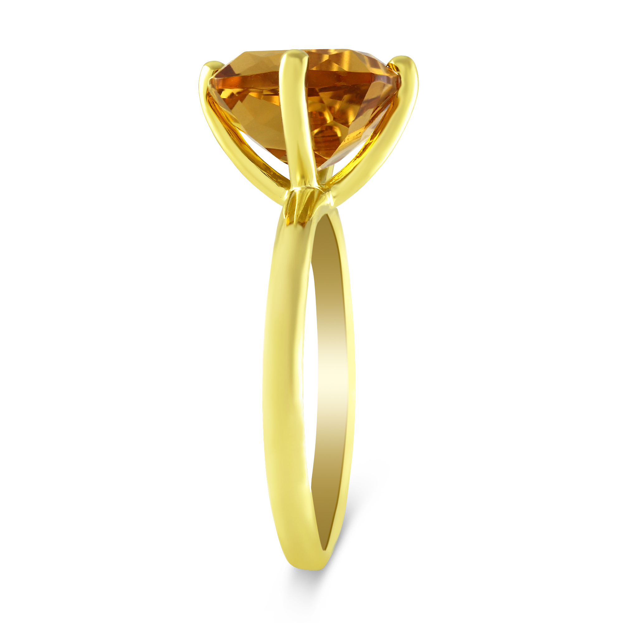 Cushion Citrine Ring in Yellow Gold