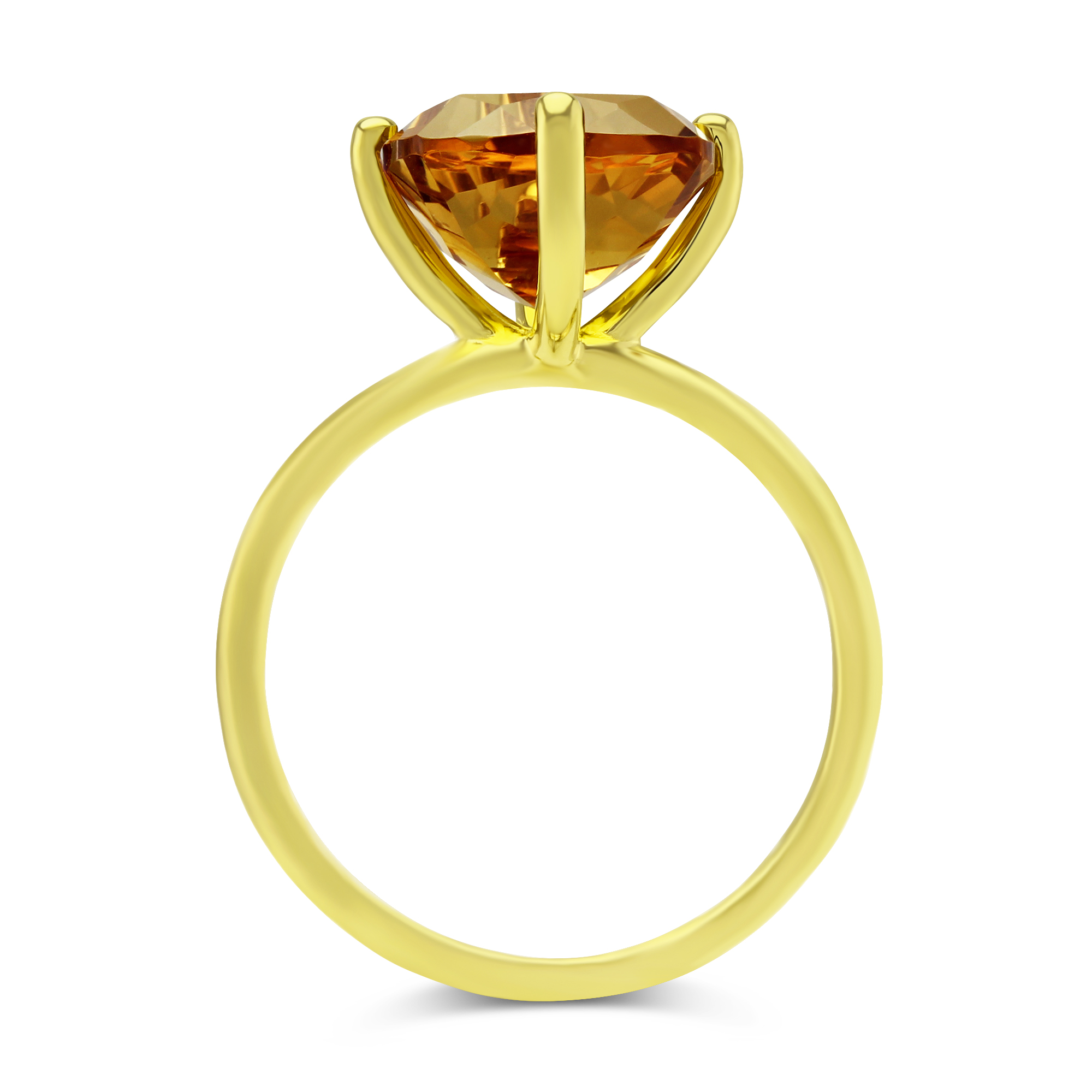 Cushion Citrine Ring in Yellow Gold