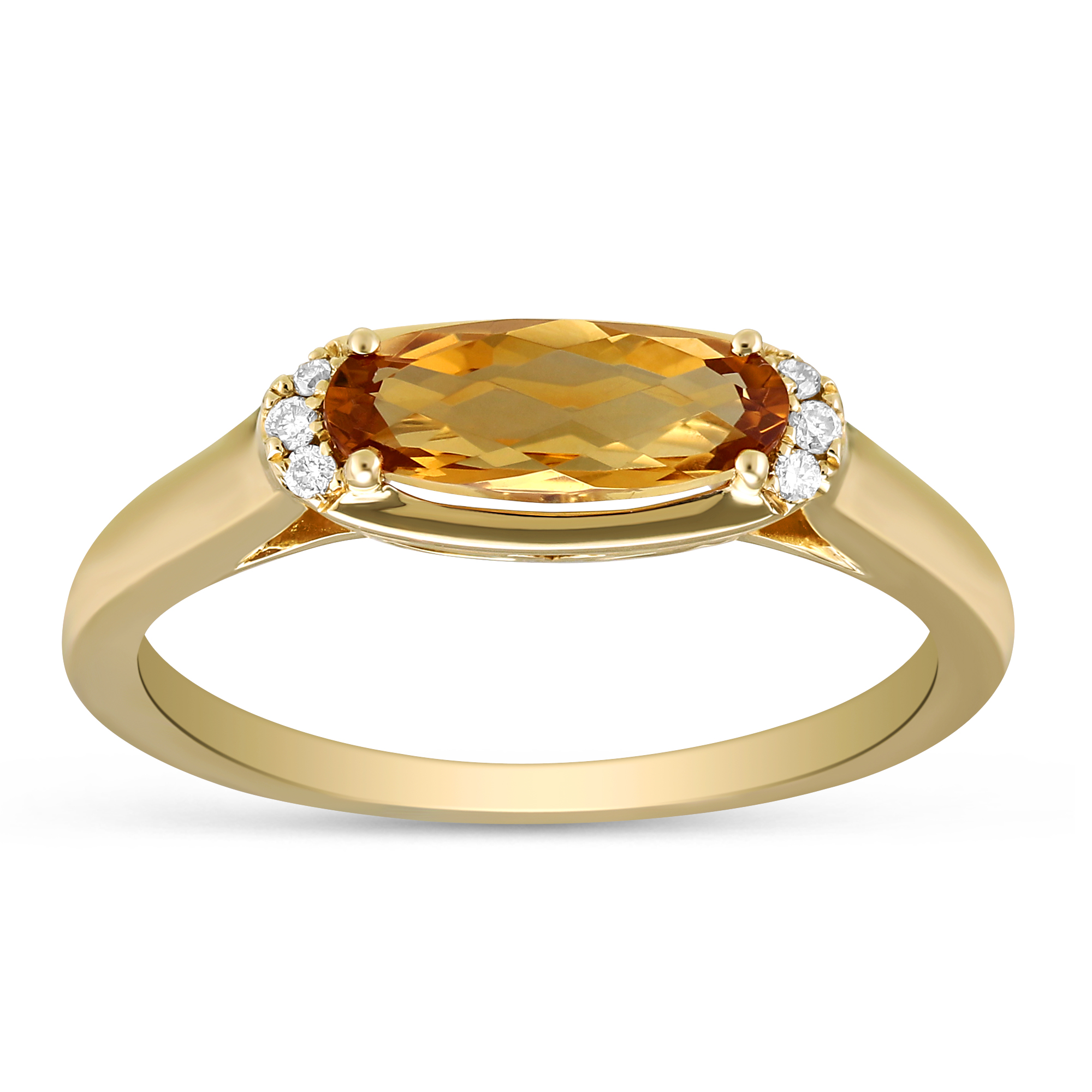 14k Yellow Gold Oval Citrine And Diamond Ring 14k Yellow Gold Oval Citrine And Diamond Ring