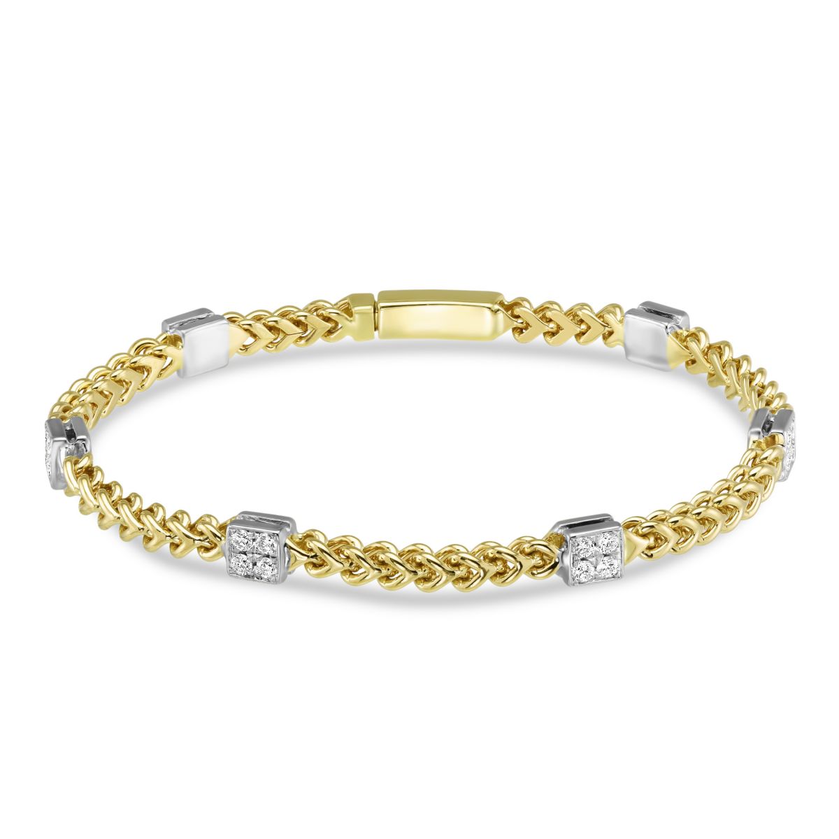 6 Diamond Station Bracelet in Yellow Gold, 7.5" Borsheims