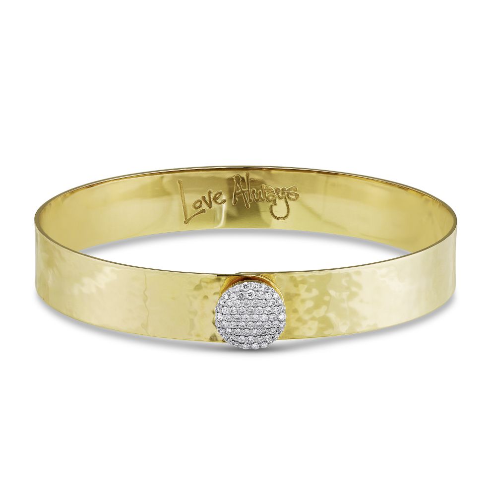 Phillips House 14K Yellow & White Gold Love Always Hammered Bracelet