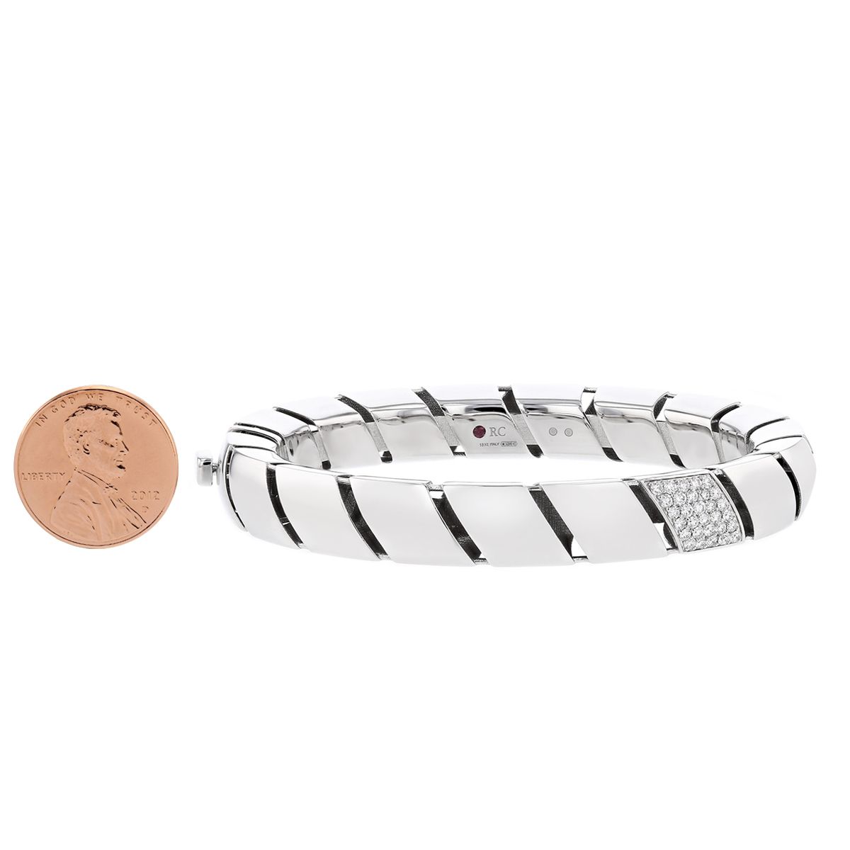 Roberto Coin 18K White Gold Diamond Pavé Hinged Bracelet