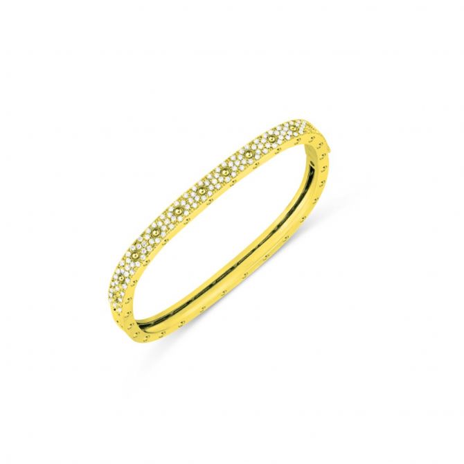 Roberto Coin 18K Yellow Gold Pois Moi Diamond Bangle Bracelet