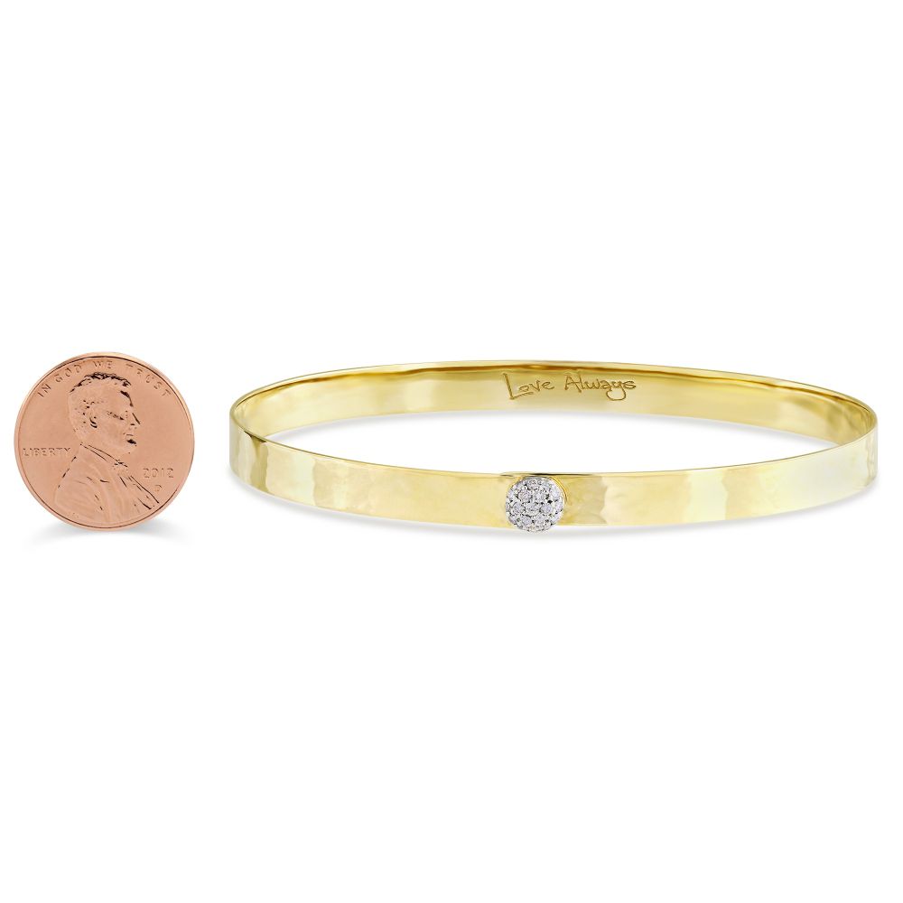Phillips House Infinity Love Always Pavé Diamond & Hammered Yellow Gold Bracelet