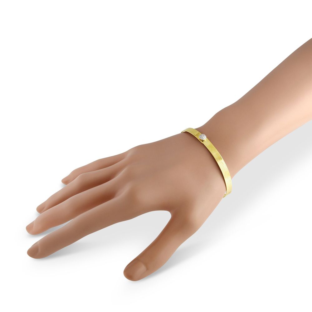 Phillips House Infinity Love Always Pavé Diamond & Hammered Yellow Gold Bracelet