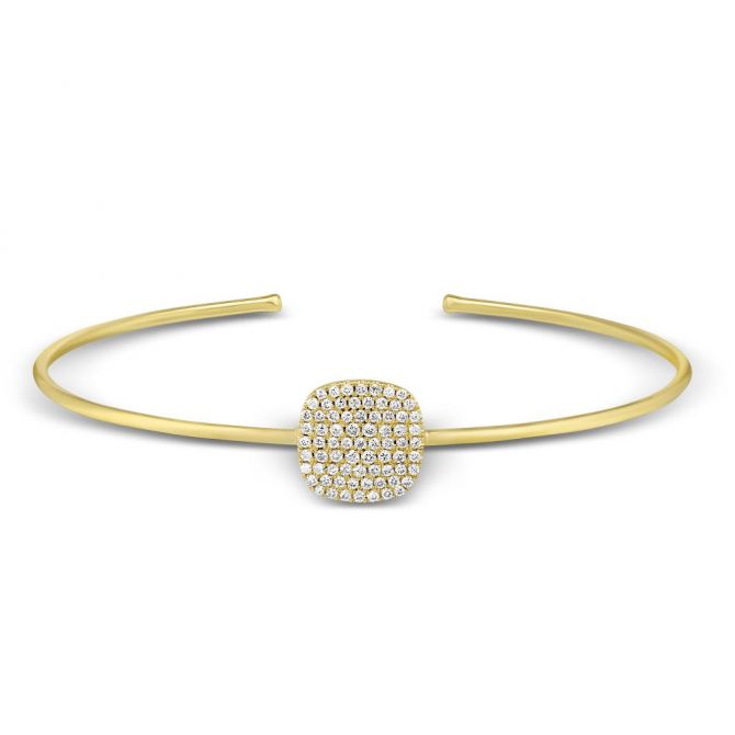 Doves 18K Yellow Gold Diamond Cuff Bracelet