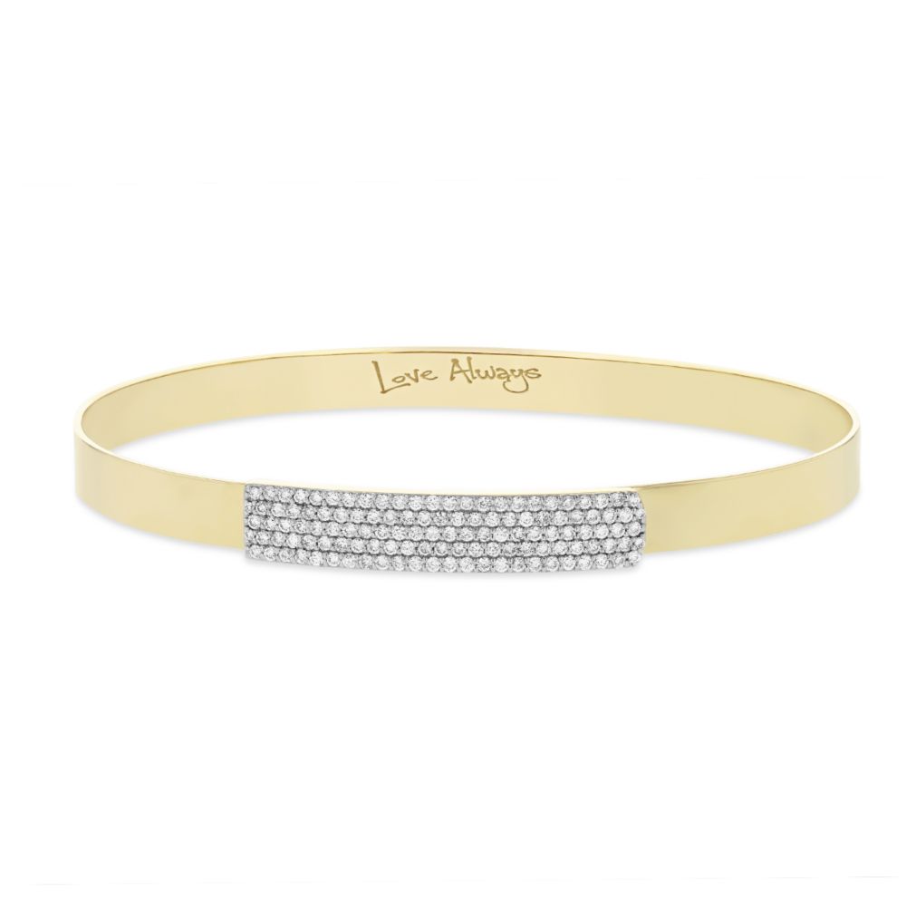 Phillips House Mini Affair Pavé Diamond Bar & Yellow Gold Strap Bracelet