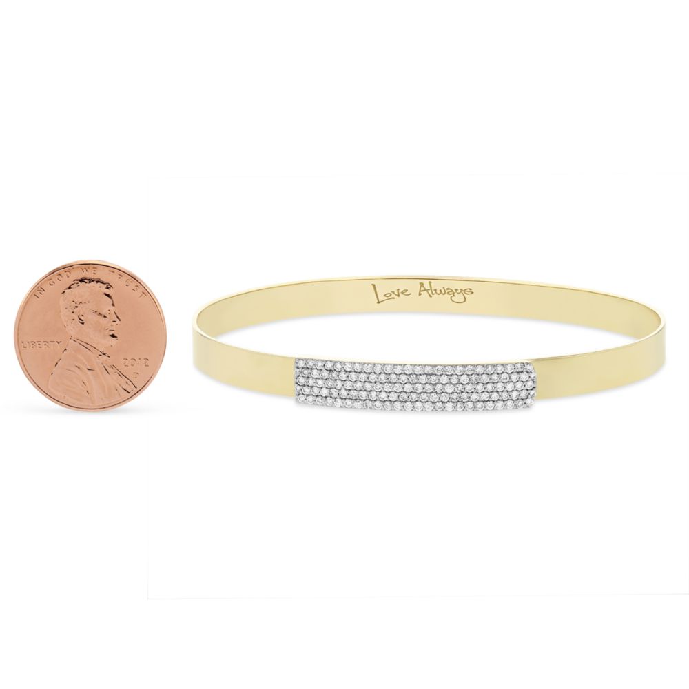 Phillips House Mini Affair Pavé Diamond Bar & Yellow Gold Strap Bracelet