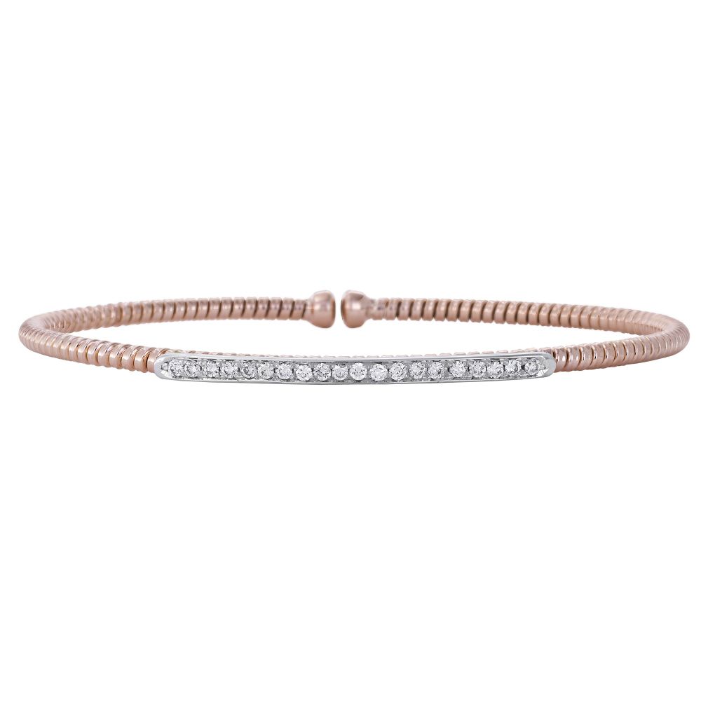 Diamond Cuff Bracelet in Rose Gold