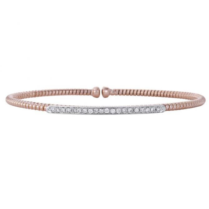 Diamond Cuff Bracelet in Rose Gold