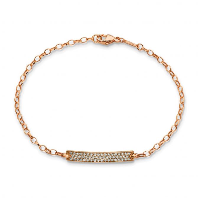 Monica Rich Kosann Diamond Pavé "Carpe Diem" Petite Poesy Bracelet in Rose Gold