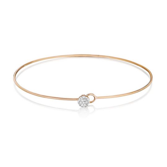 Phillips House 14k Rose Gold Round Diamond Circle Infinity Love Phillips House 14k Rose Gold Round Diamond Circle Infinity Love Always Wire Bangle Bracelet Borsheims