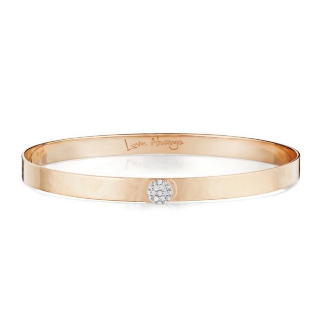 Phillips House Infinity Love Always Pavé Diamond & Hammered Rose Gold Bracelet