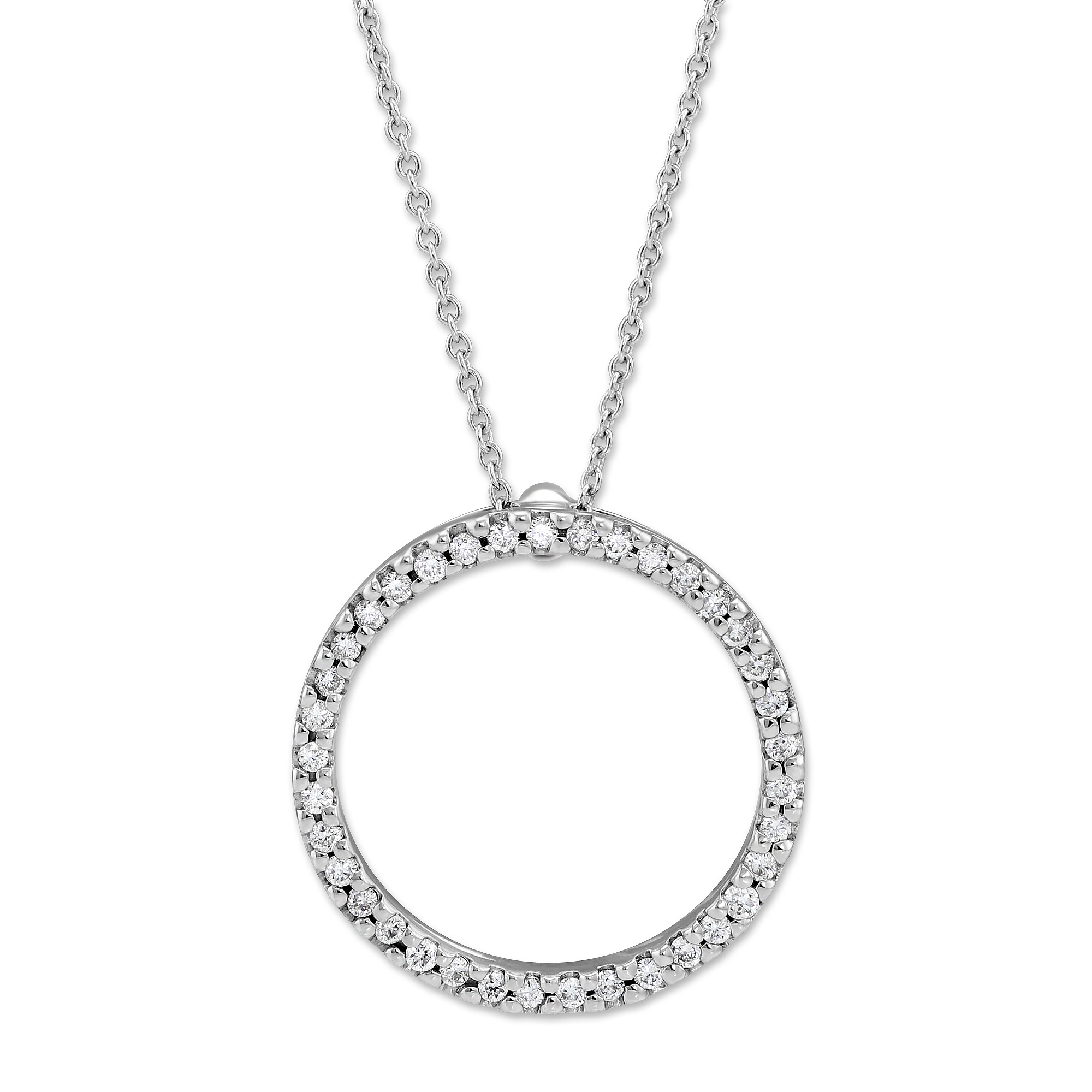 Roberto Coin 18K White Gold Diamond Circle of Life Pendant/Necklace, 0 ...