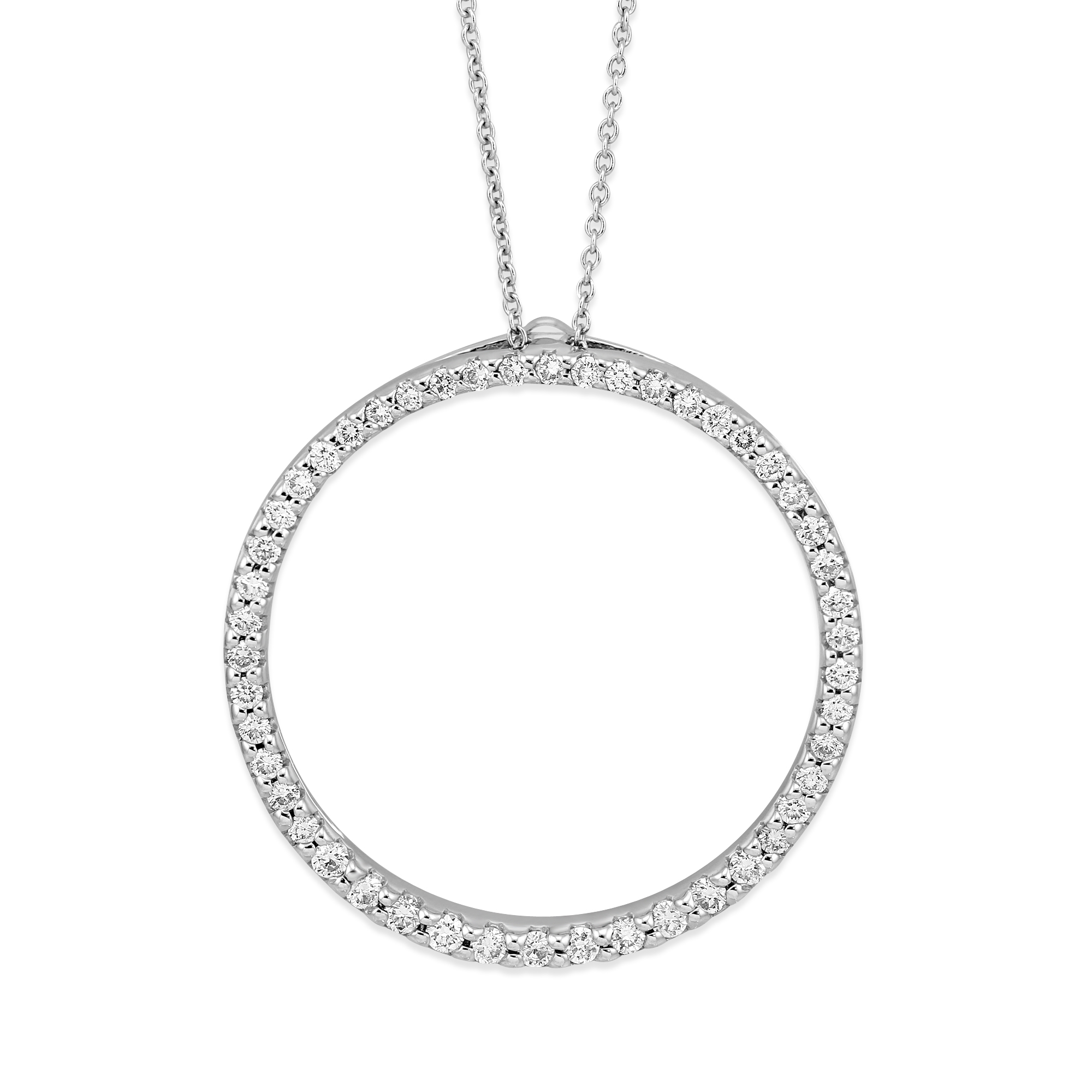 Roberto Coin 18K White Gold Large Diamond Circle Necklace | Borsheims