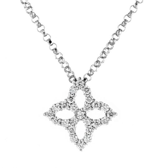 Roberto Coin Open Princess Flower Small White Gold Pendant Necklace With Diamonds Borsheims - Necklace Gold Pendant Coin Roberto Coin Open Princess Flower Small White Gold Pendant Necklace With Diamonds Borsheims - Necklace Gold Pendant Coin
