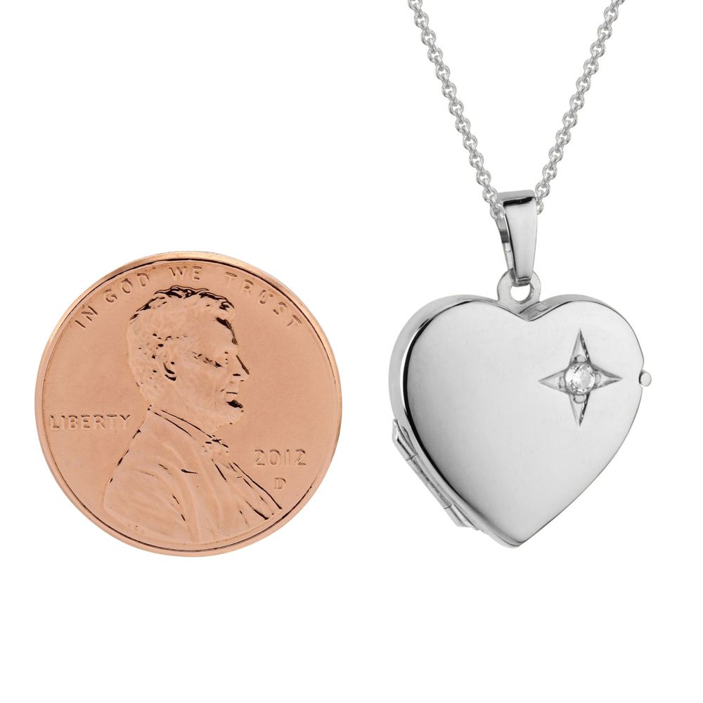 Diamond & White Gold Heart Locket Necklace