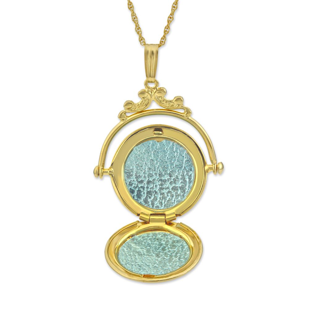 Yellow Gold Spinning Locket with Single Diamond, 18