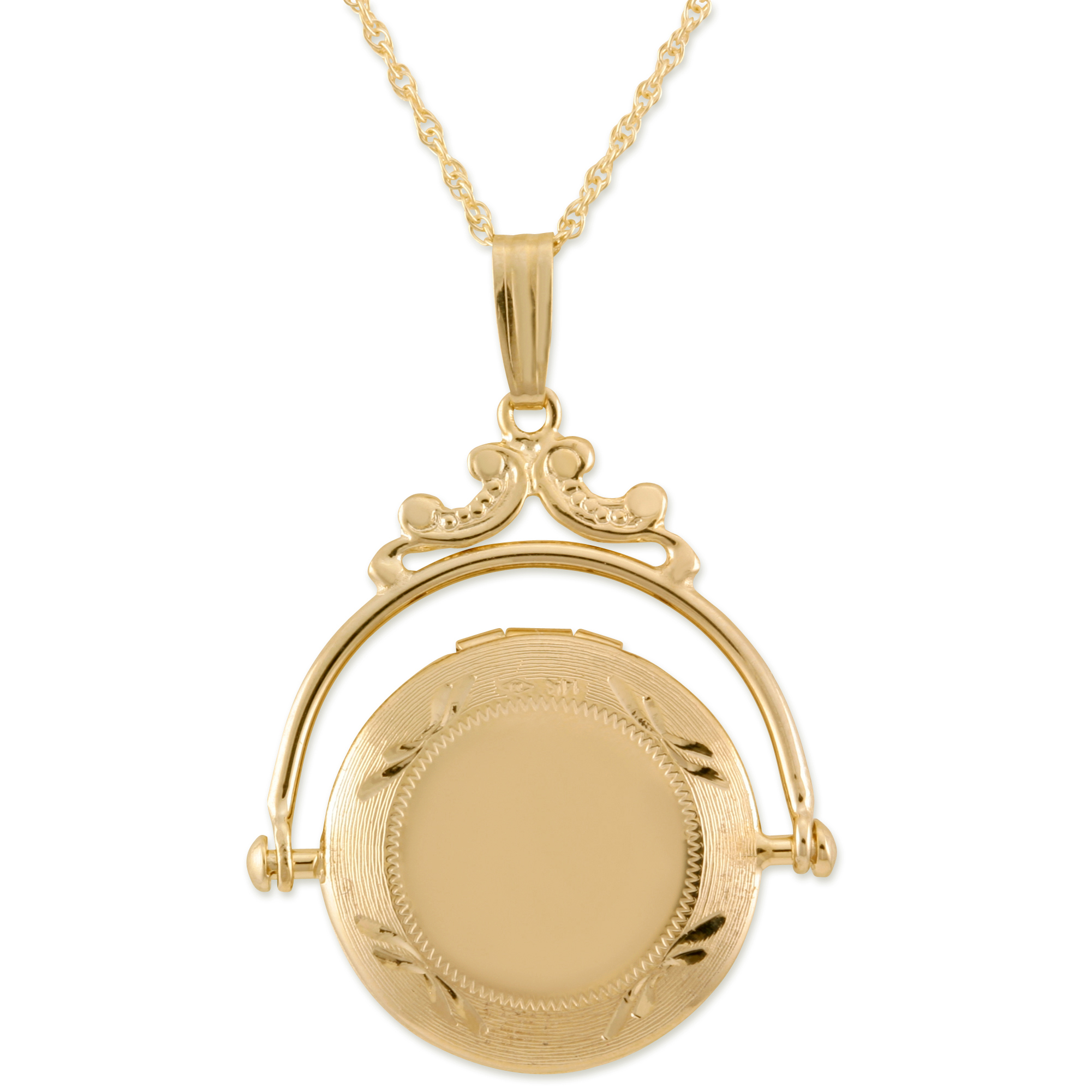 Yellow Gold Spinning Locket with Single Diamond, 18