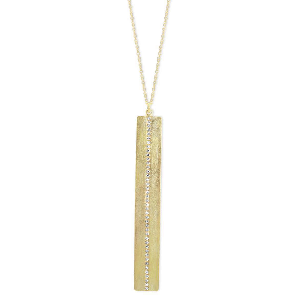 Marika 14K Yellow Gold Round Diamond Vertical Bar Pendant Borsheims