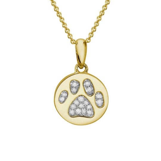 paw print pendant gold