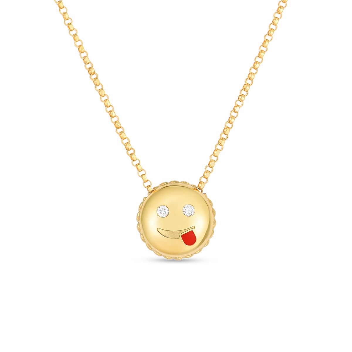 Roberto Coin Tiny Treasures Joke Emoji with Diamonds Necklace