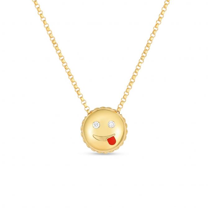 Roberto Coin Tiny Treasures Joke Emoji with Diamonds Necklace