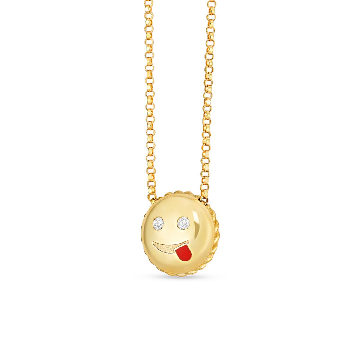 Roberto Coin Tiny Treasures Joke Emoji with Diamonds Necklace