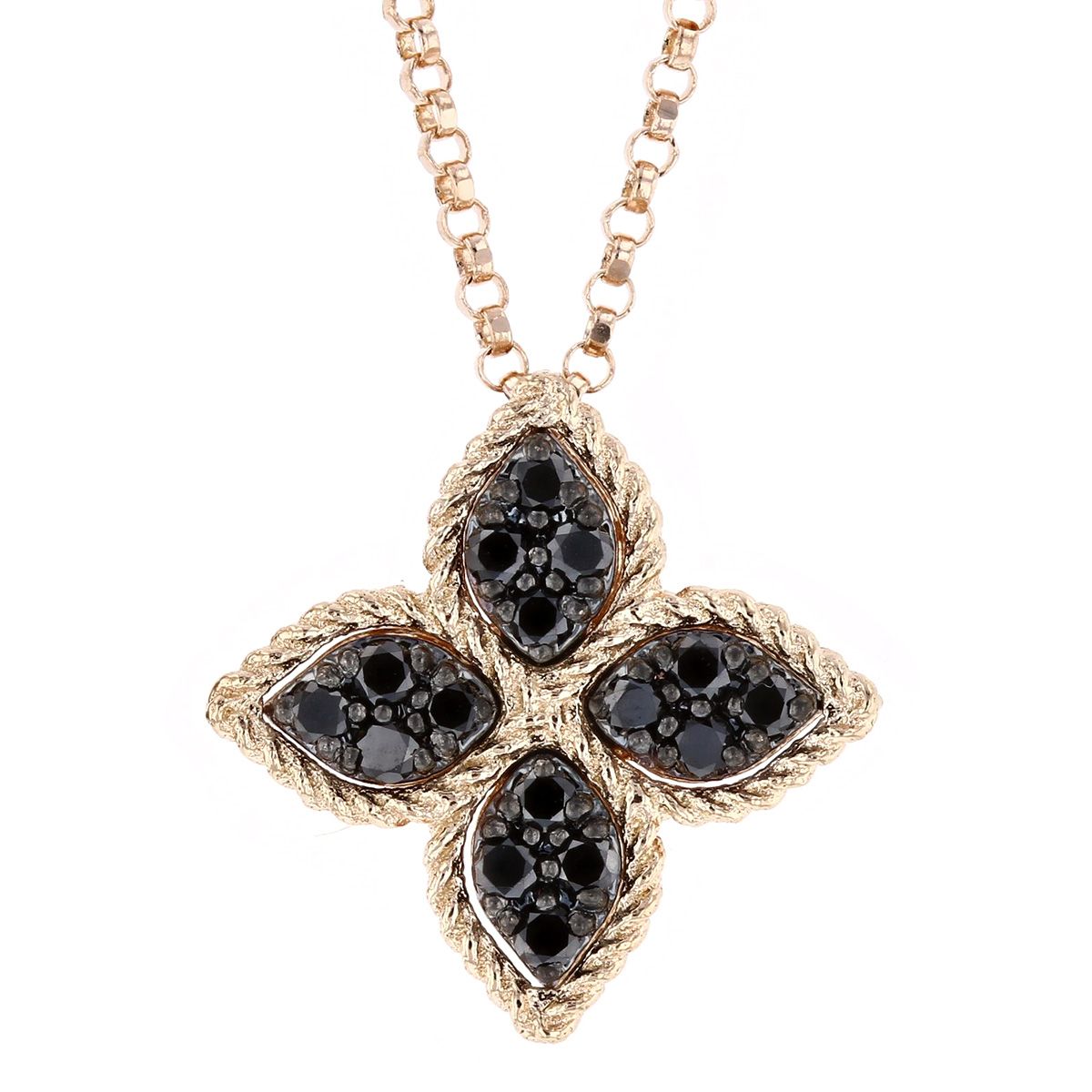 Roberto coin black diamond best sale necklace