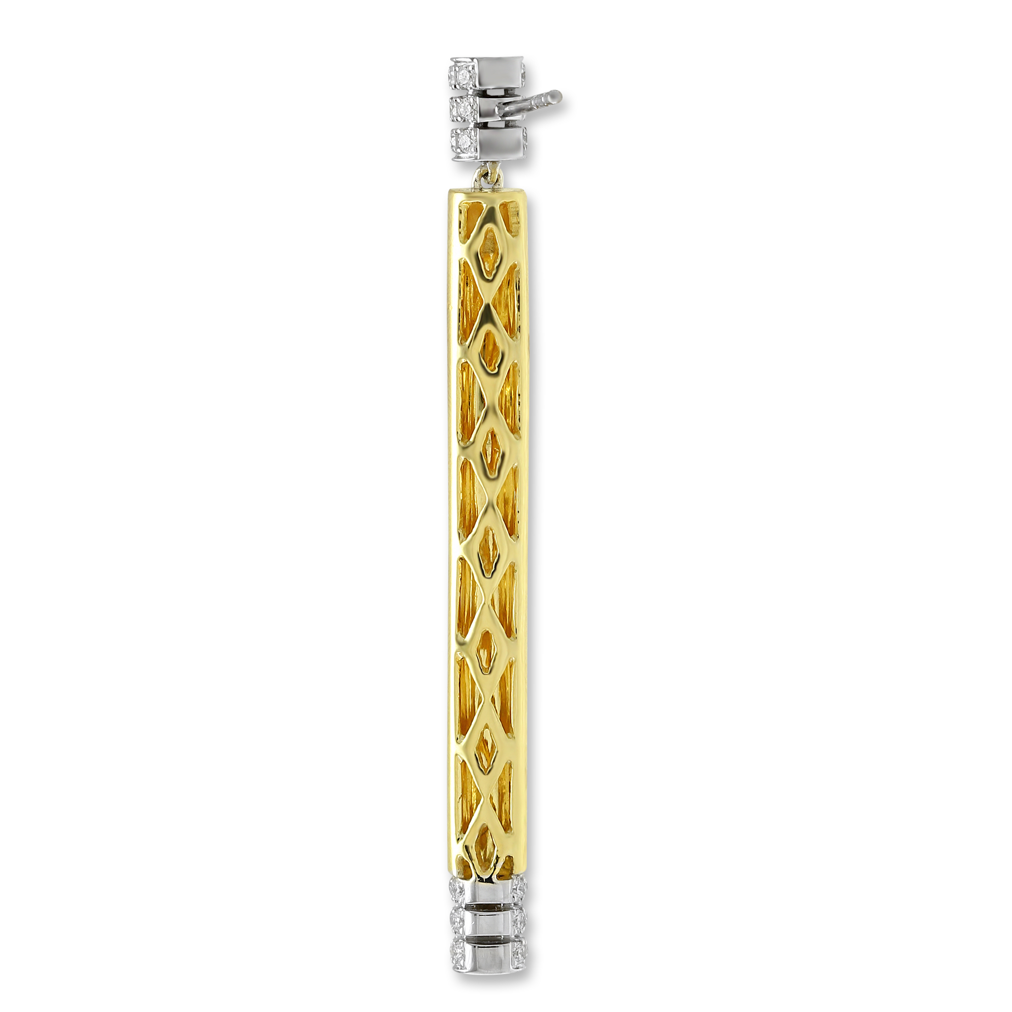 18K Yellow & White Gold Diamond Drop Earrings