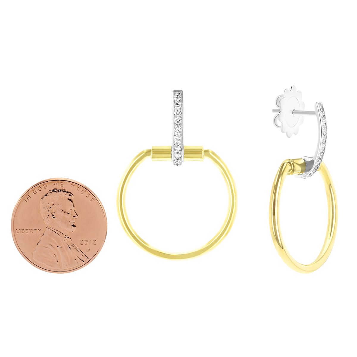 Roberto Coin 18K Yellow & White Gold Diamond Parisienne Dangle Earrings