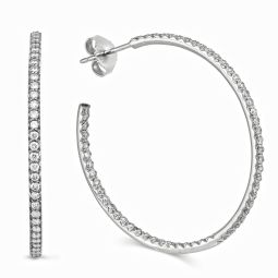 Roberto Coin 18k White Gold Extra Large Diamond Hoop Earrings 1 25 Roberto Coin 18k White Gold Extra Large Diamond Hoop Earrings 1 25