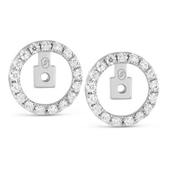 14k White Gold Diamond Circle Earring Jackets Convertible Borsheims 14k White Gold Diamond Circle Earring Jackets Convertible