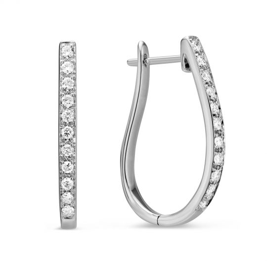 14k White Gold Diamond Hoop Earrings 0 24cttw Borsheims 14k White Gold Diamond Hoop Earrings 0 24cttw