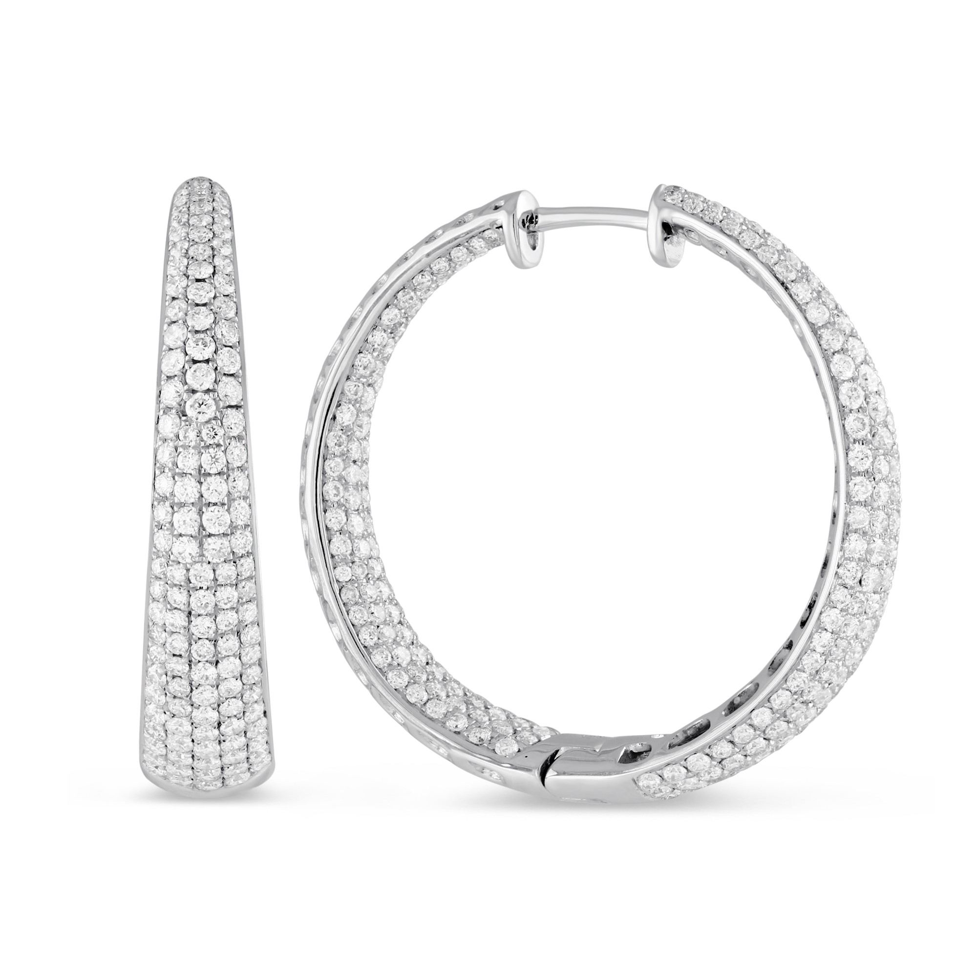 14k White Gold Pave Diamond Hoop Earrings Borsheims 14k White Gold Pave Diamond Hoop Earrings