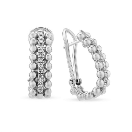 omega back diamond earrings