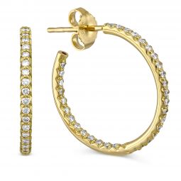 Roberto Coin 18k Yellow Gold Diamond Hoop Earrings 7 8 Borsheims Roberto Coin 18k Yellow Gold Diamond Hoop Earrings 7 8