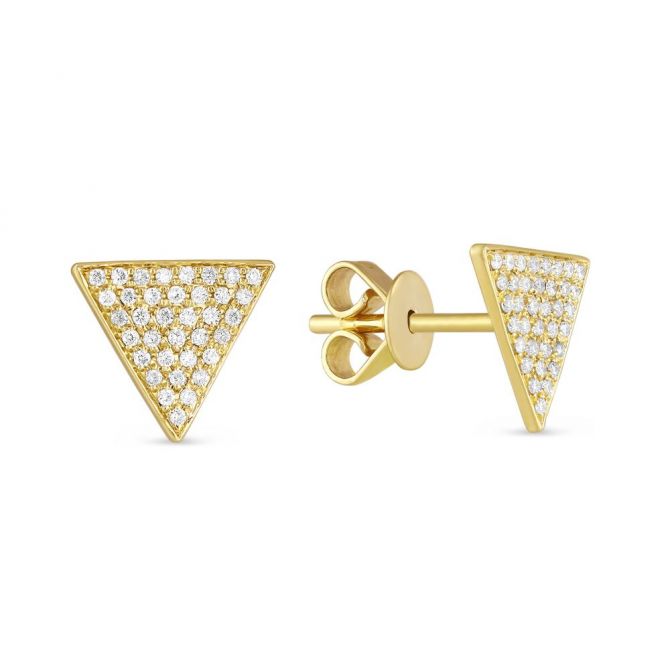 14k gold triangle discount stud earrings